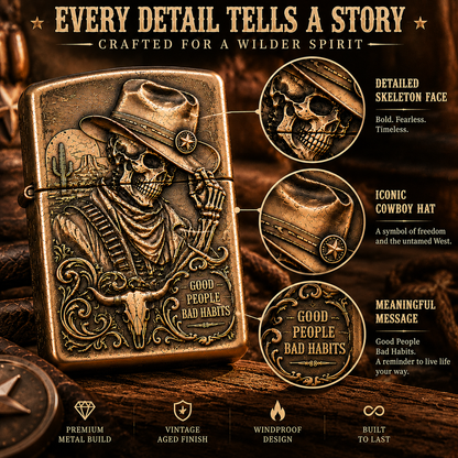Skeleton Cowboy | Vintage Collector Lighter- BUY 2 FREE SHIPPING
