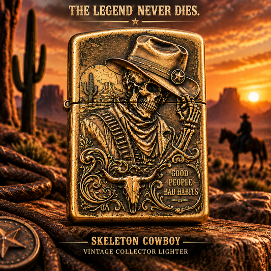Skeleton Cowboy | Vintage Collector Lighter- BUY 2 FREE SHIPPING