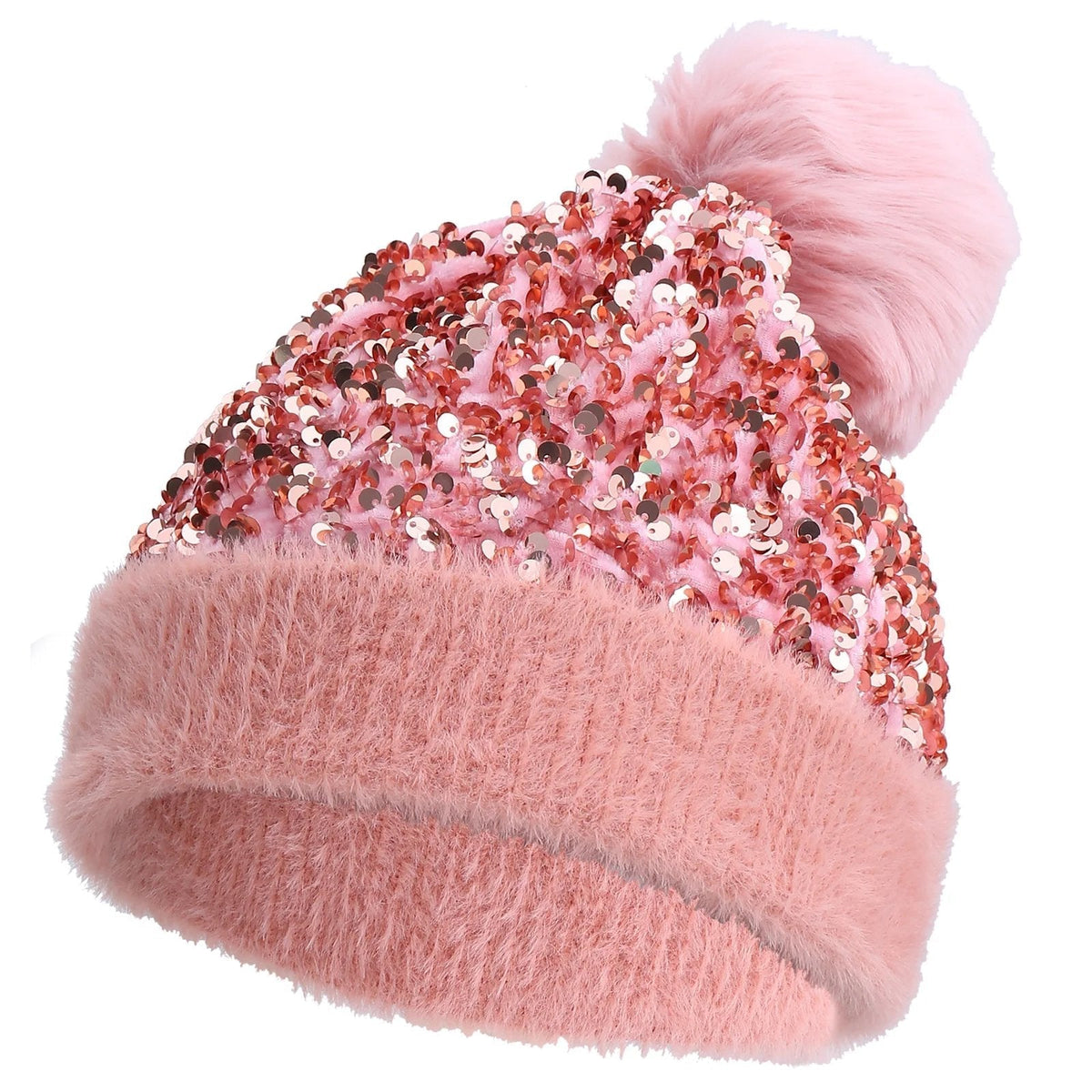 🔥Last Day 50% OFF - Winter Sparkly Sequin Pom Beanie