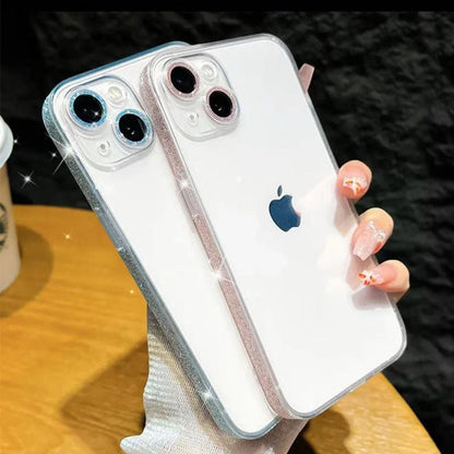 Side Sparkly Clear iPhone Case With Camera Protector