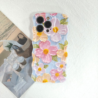🔥Colorful Retro Oil Painting Print Flower Apple Phone Case