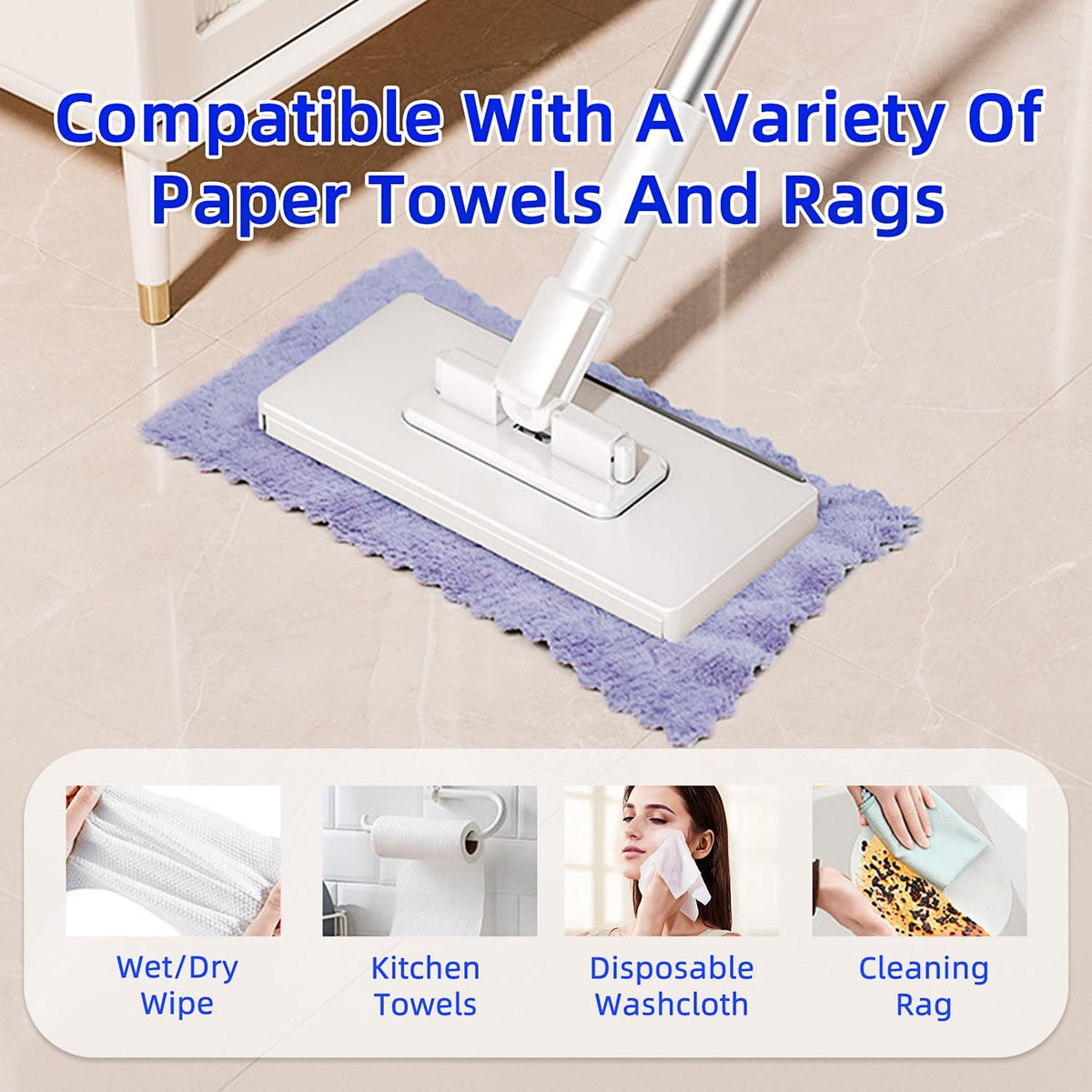 No-wash Mop, Uses Disposable Face Towel, Hands-Free Replacemen
