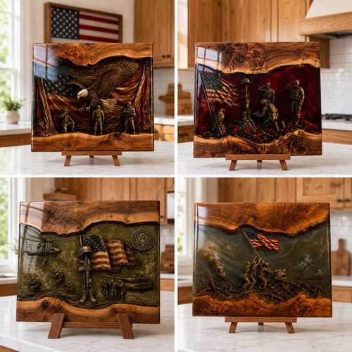 🎖️ Handcrafted Veteran Memorial Wooden Display Boards