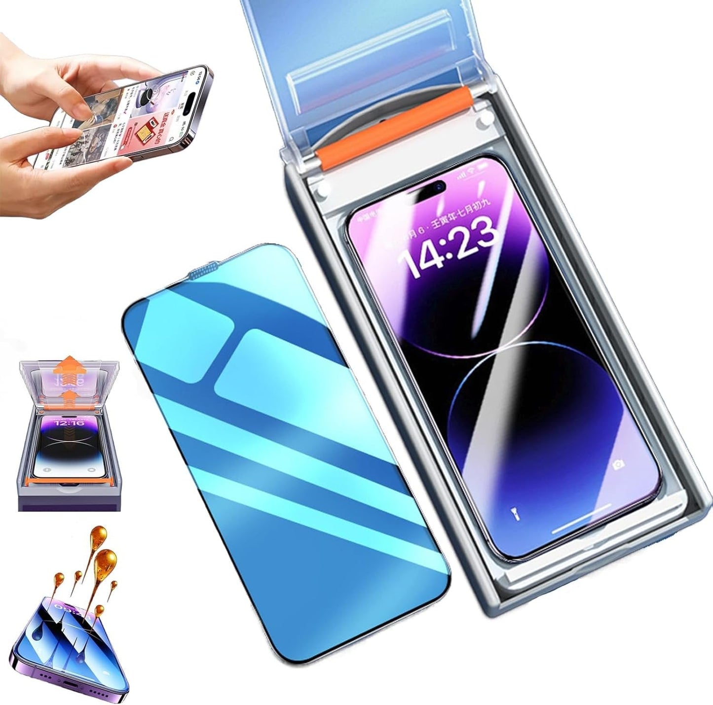 Suitable for iPhone series with Roller Dust-Free Warehouse,Invisible Artifact Film Screen Protector Dust Free Without Bubbles