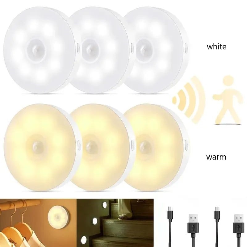 2/3/5 Pack 8LEDs Rechargeable Motion Sensor Night Lights