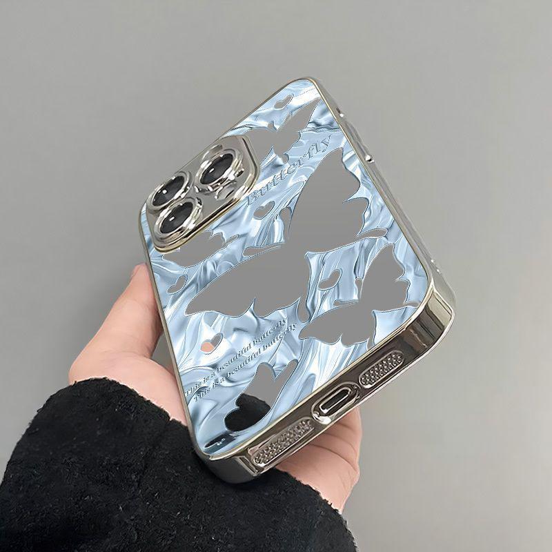 🔥Last Day 49% OFF-2025 Electroplating Anti-Drop Mirror Butterfly Apple Phone Case
