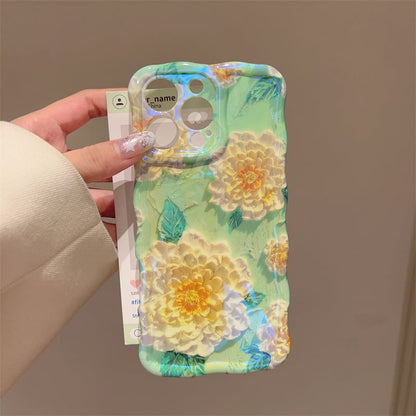 🔥Colorful Retro Oil Painting Print Flower Apple Phone Case