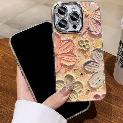 🔥Colorful Retro Oil Painting Print Flower Apple Phone Case
