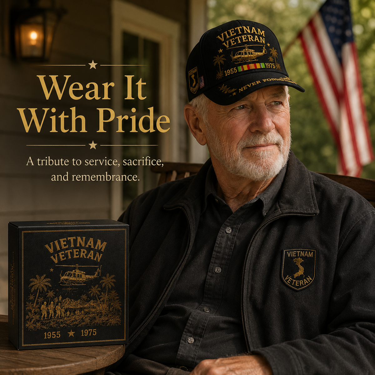 🇺🇸🎖️ Vietnam Veteran 1955–1975 Memorial Embroidered Cap- BUY 2 FREE SHIPPING