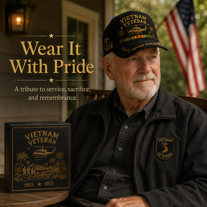 🇺🇸🎖️ Vietnam Veteran 1955–1975 Memorial Embroidered Cap- BUY 2 FREE SHIPPING