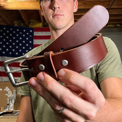 100% Handmade Full-grain Buffalo Leather Belt ( 𝐇𝐚𝐧𝐝𝐦𝐚𝐝𝐞®) - BUY 2 FREE SHIPPING