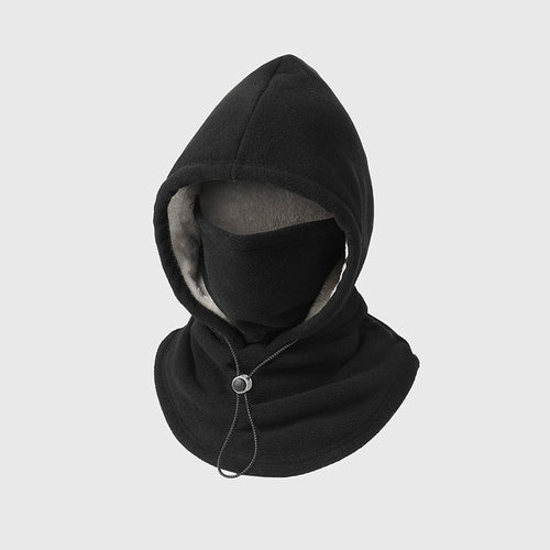 Integrated flannel warm face mask and hat