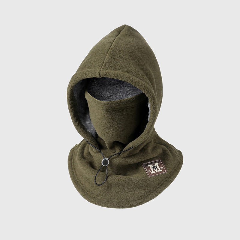 Integrated flannel warm face mask and hat