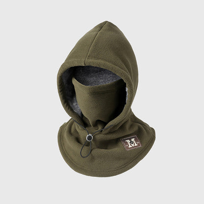 Integrated flannel warm face mask and hat