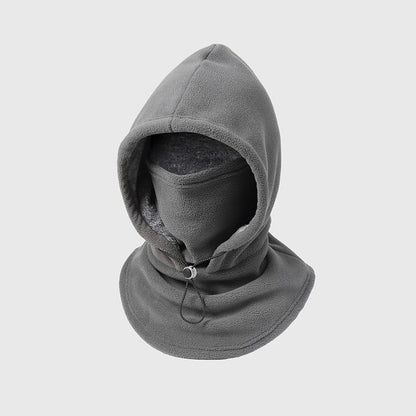 Integrated flannel warm face mask and hat