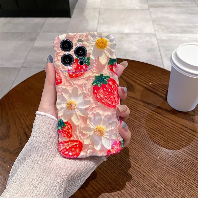 🔥Colorful Retro Oil Painting Print Flower Apple Phone Case