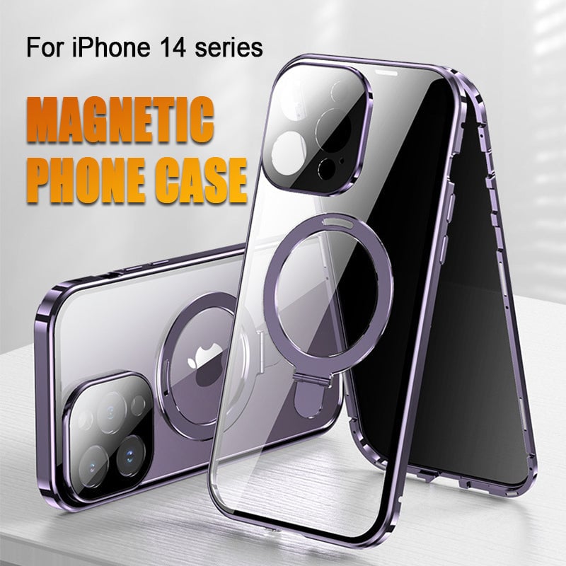 Double-sided Magnetic Suction Bracket Mobile Phone Case For iPhone 13/14 Full Series