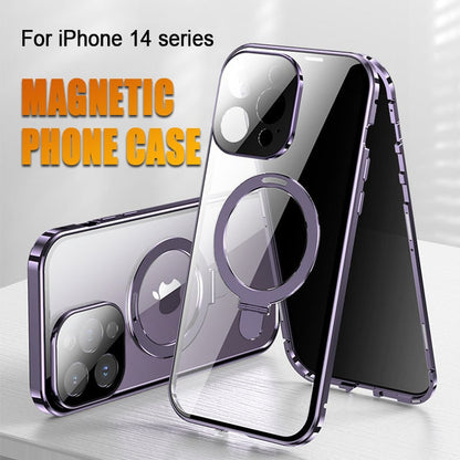 Double-sided Magnetic Suction Bracket Mobile Phone Case For iPhone 13/14 Full Series