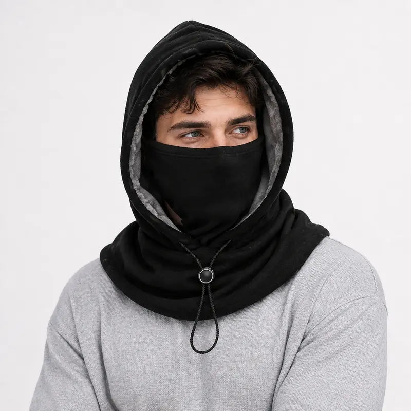 Integrated flannel warm face mask and hat