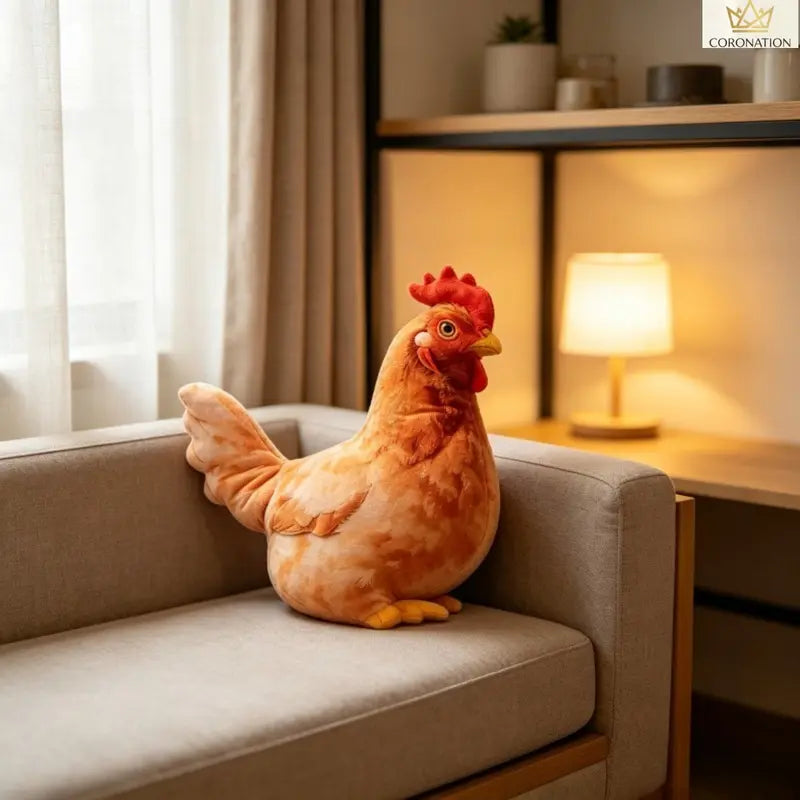 Cute Chicken-Shaped Plush Pillow – Realistic Hen Stuffed Animal & Home Decor Cushion