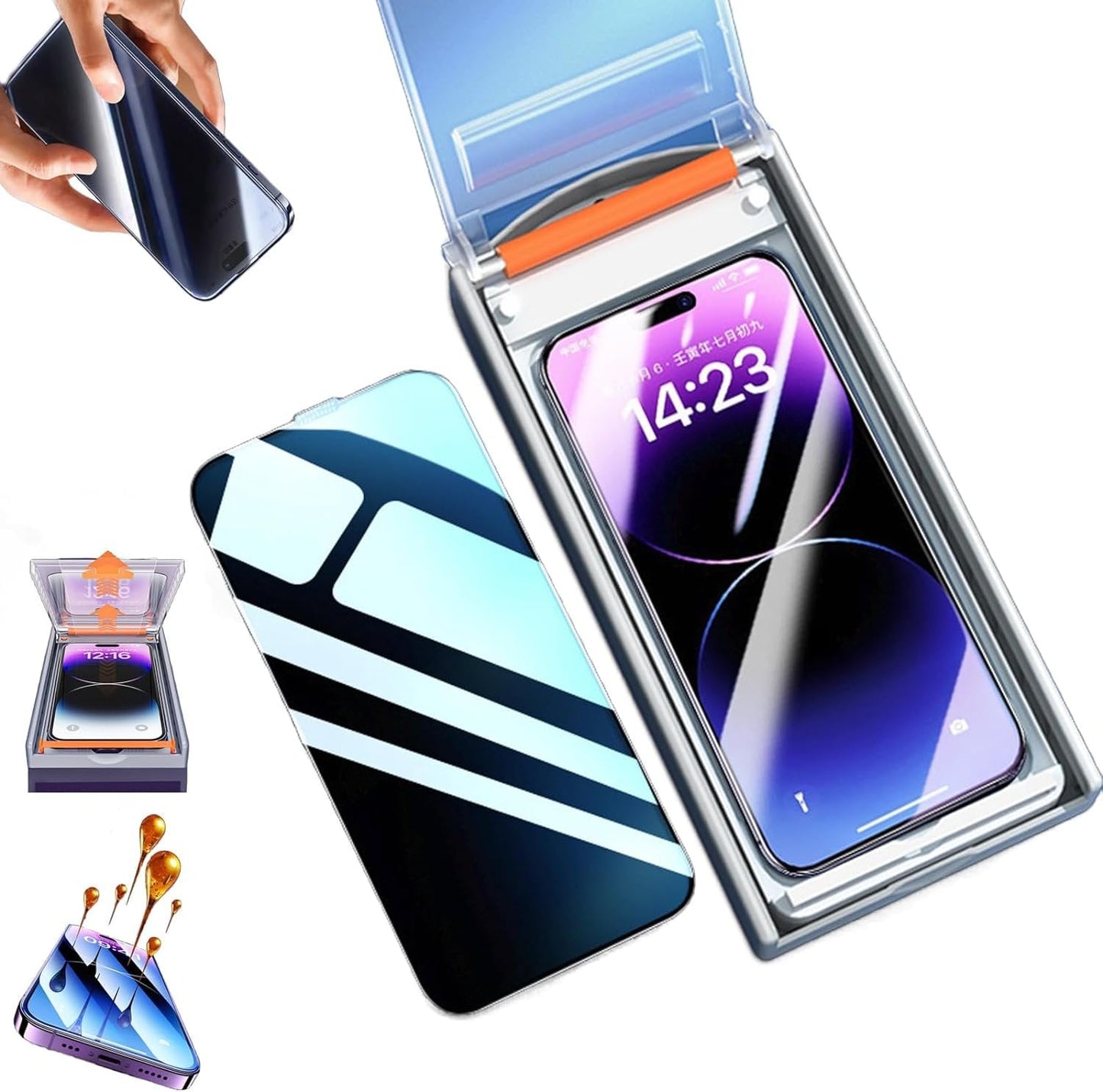 Suitable for iPhone series with Roller Dust-Free Warehouse,Invisible Artifact Film Screen Protector Dust Free Without Bubbles