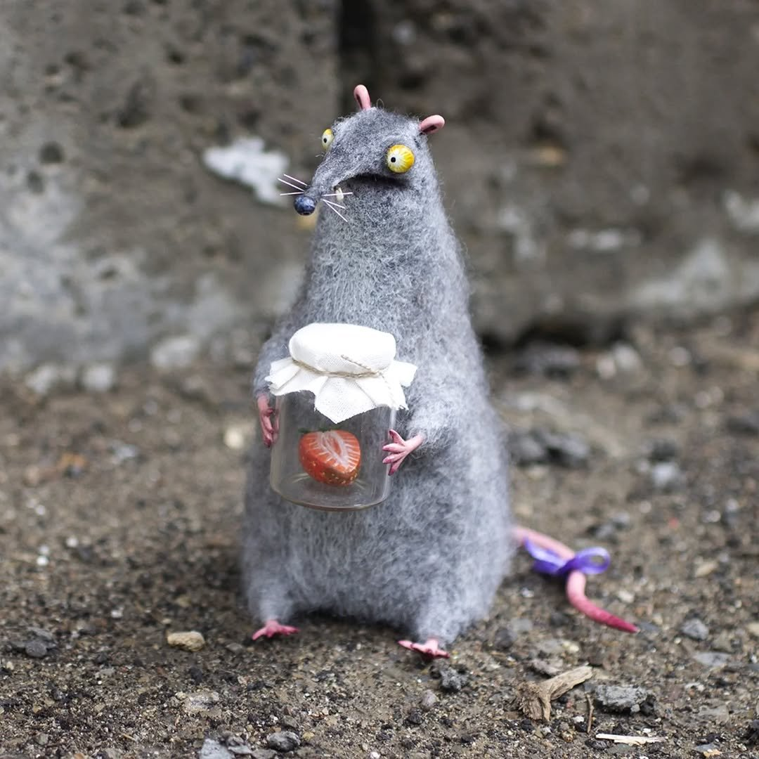 🔥Hot Sale 49% OFF🌟🐭👀Handmade Wool Felt Big-Eyed Panicked Weirdo — Quirky Plush Pal🧶