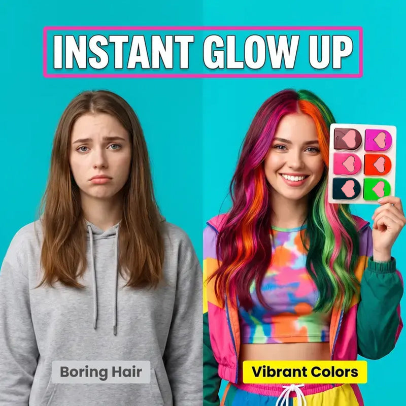 🔥 Magic Hair Chalk Set for Girls – Create Fun Temporary Hair Colors in Seconds